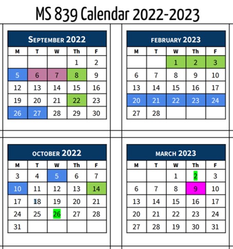 School Hours and Calendar